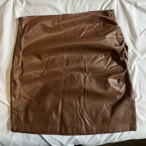 Faux leather mini skirt
